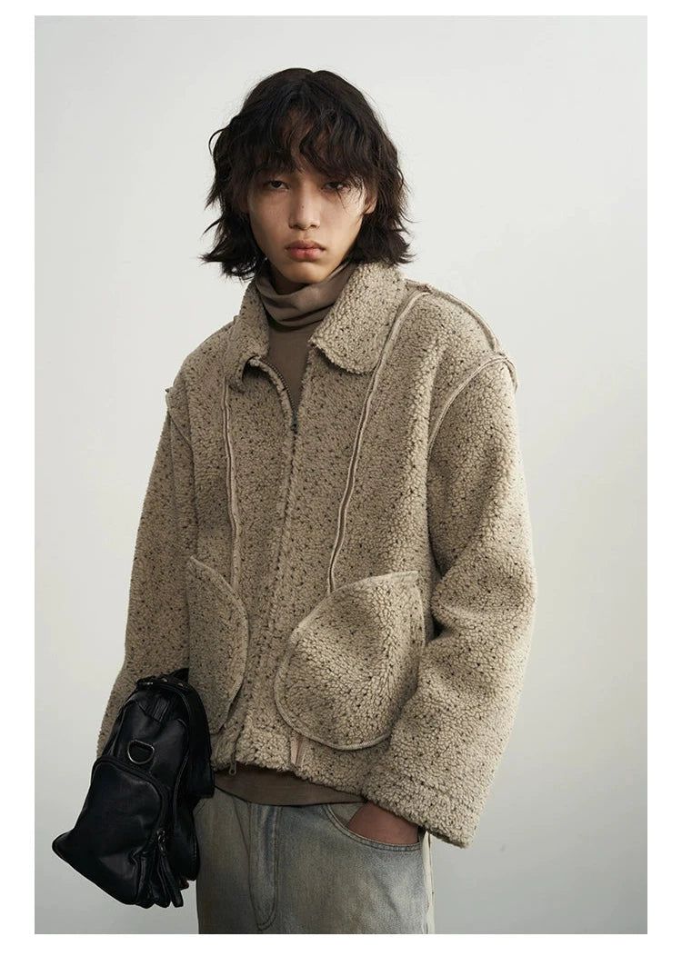 Casual Textured Fleece Jacket