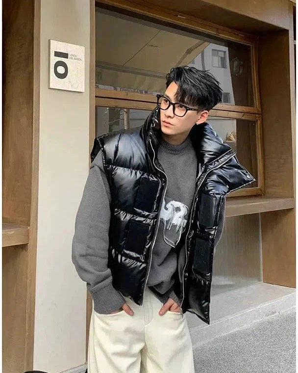 Quilted puffer vest mens cheap