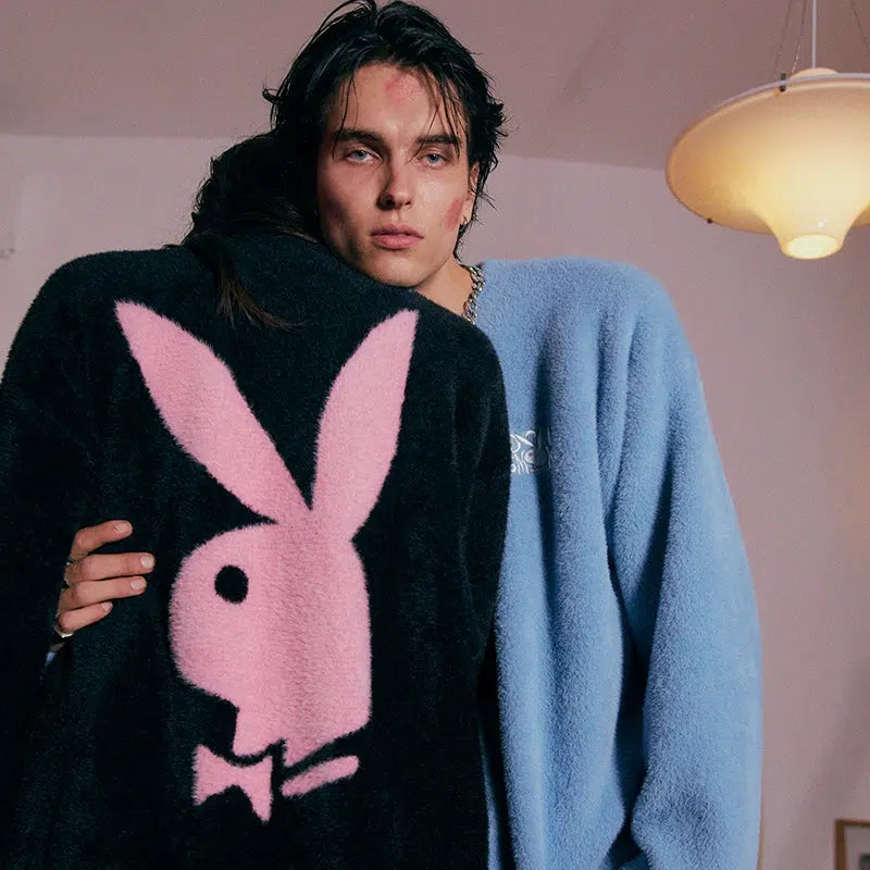 Donsmoke x Playboy Logo Fuzzy Comfty Fit Sweater