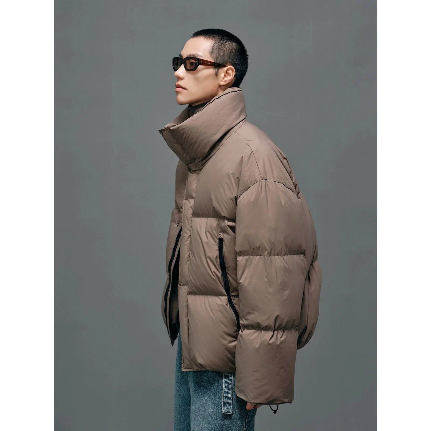 Solid Color Zipped Down Jacket Korean Street Fashion Jacket By NANS Shop Online at OH Vault