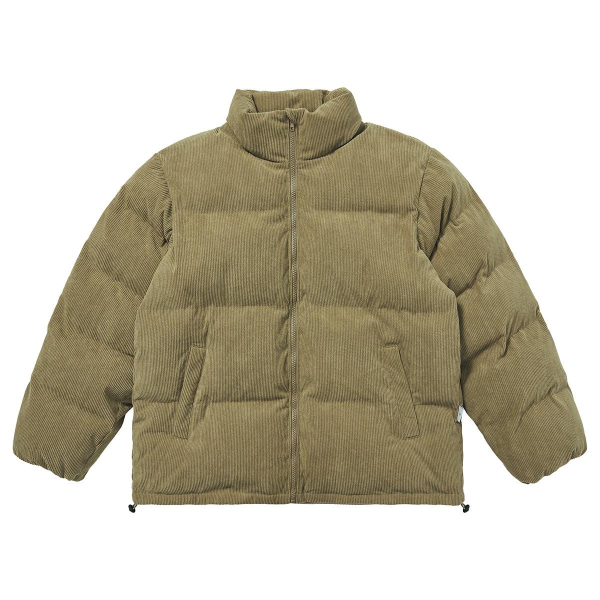 Corduroy Zip-Up Puffer Jacket Korean Street Fashion Jacket By Mentmate Shop Online at OH Vault