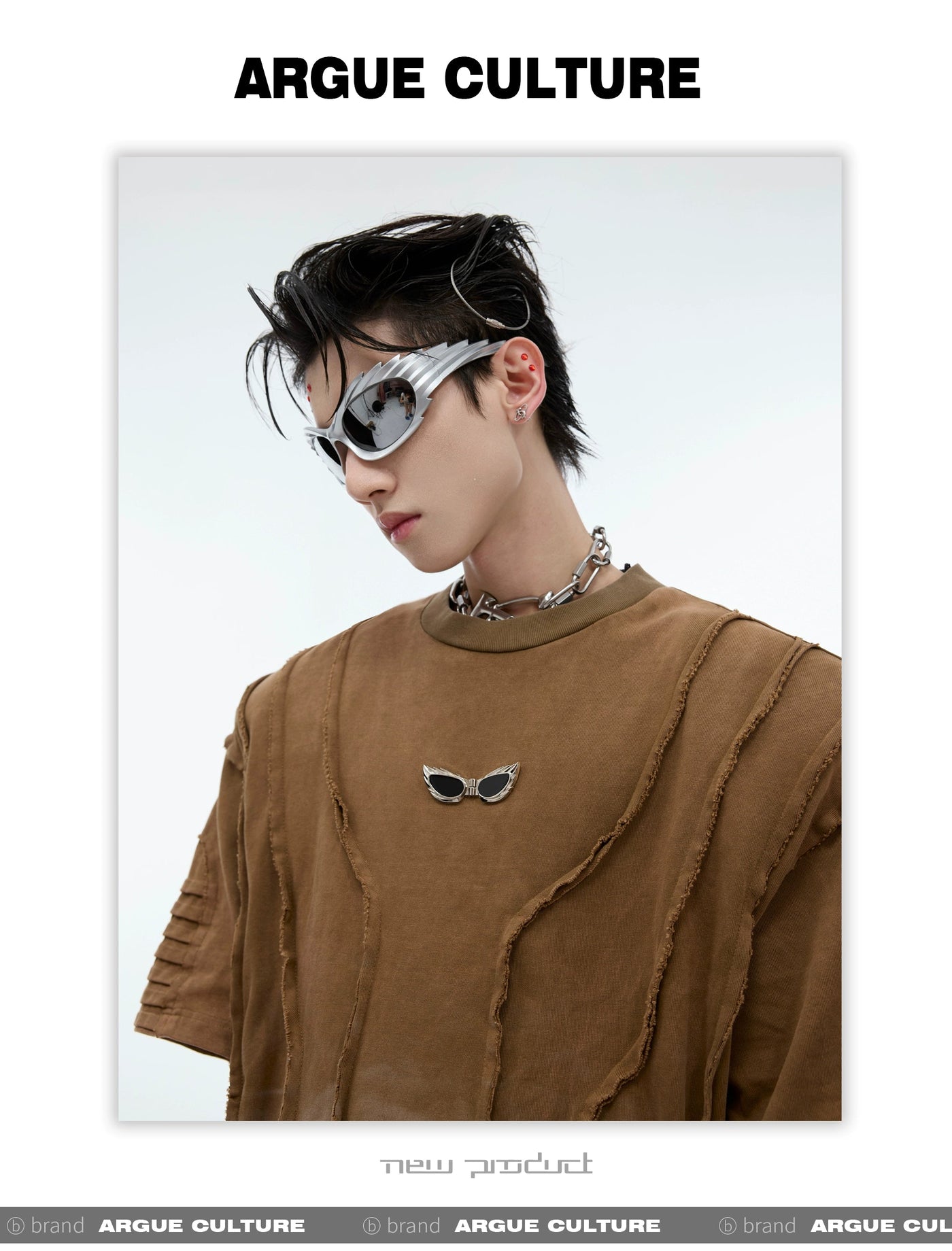 Distressed Sunglasses Detail T-Shirt Korean Street Fashion T-Shirt By Argue Culture Shop Online at OH Vault