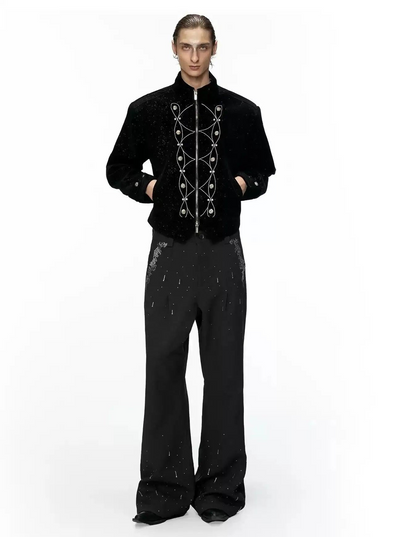 Rhinestone Detail Flared Pants Korean Street Fashion Pants By Argue Culture Shop Online at OH Vault