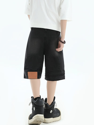 Washed Inverted Denim Shorts Korean Street Fashion Shorts By INS Korea Shop Online at OH Vault