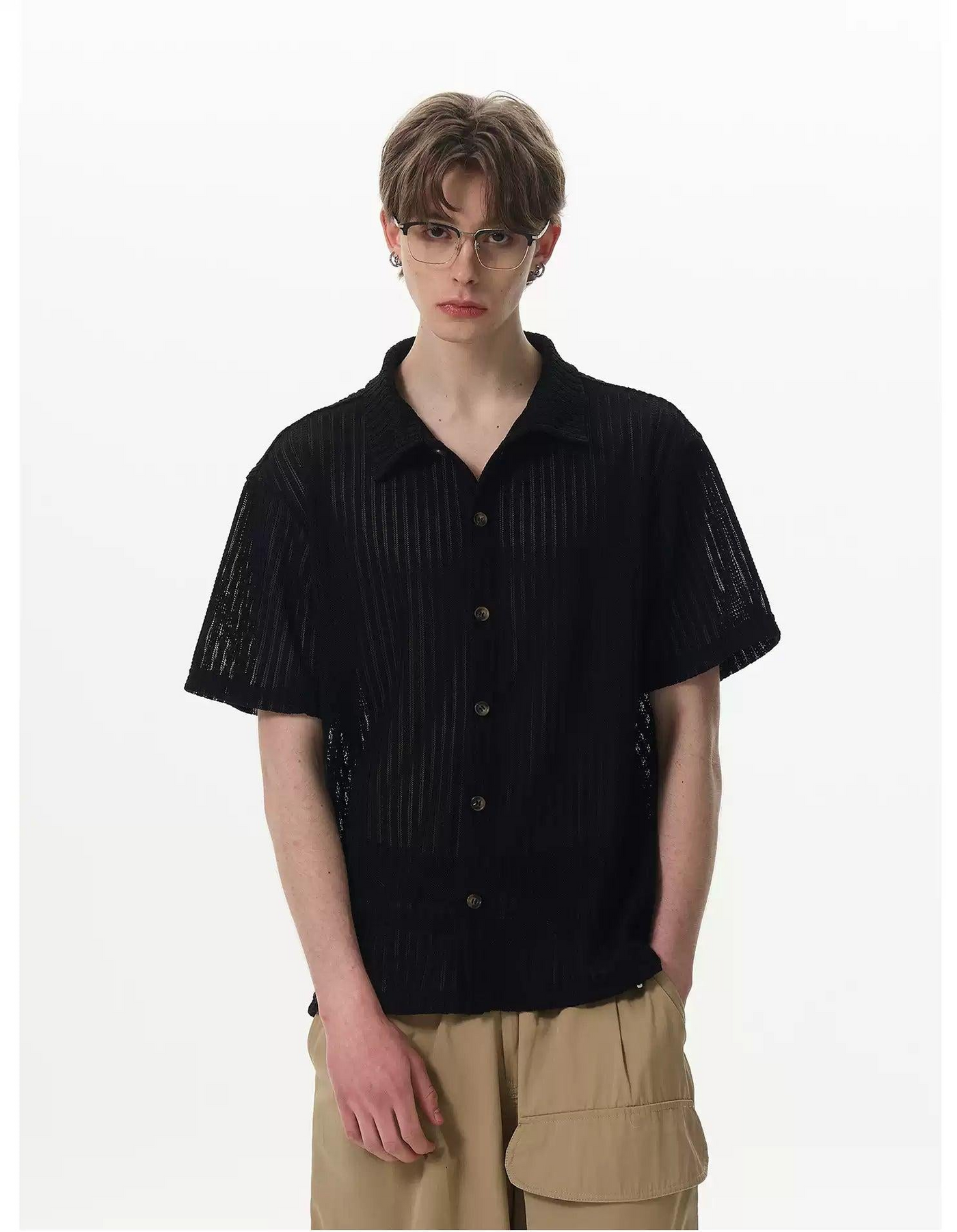Cut-Out Slouchy Knit Shirt Korean Street Fashion Shirt By MaxDstr Shop Online at OH Vault