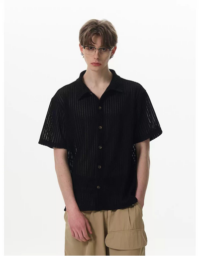 Cut-Out Slouchy Knit Shirt Korean Street Fashion Shirt By MaxDstr Shop Online at OH Vault