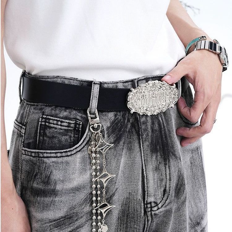 Chic Metallic Pants Chain Korean Street Fashion By Slim Black Shop Online at OH Vault