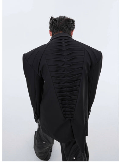 Strap Pleats Detail Blazer Korean Street Fashion Blazer By Argue Culture Shop Online at OH Vault