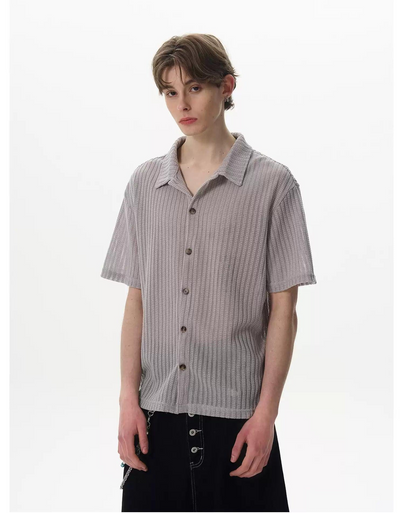 Cut-Out Slouchy Knit Shirt Korean Street Fashion Shirt By MaxDstr Shop Online at OH Vault