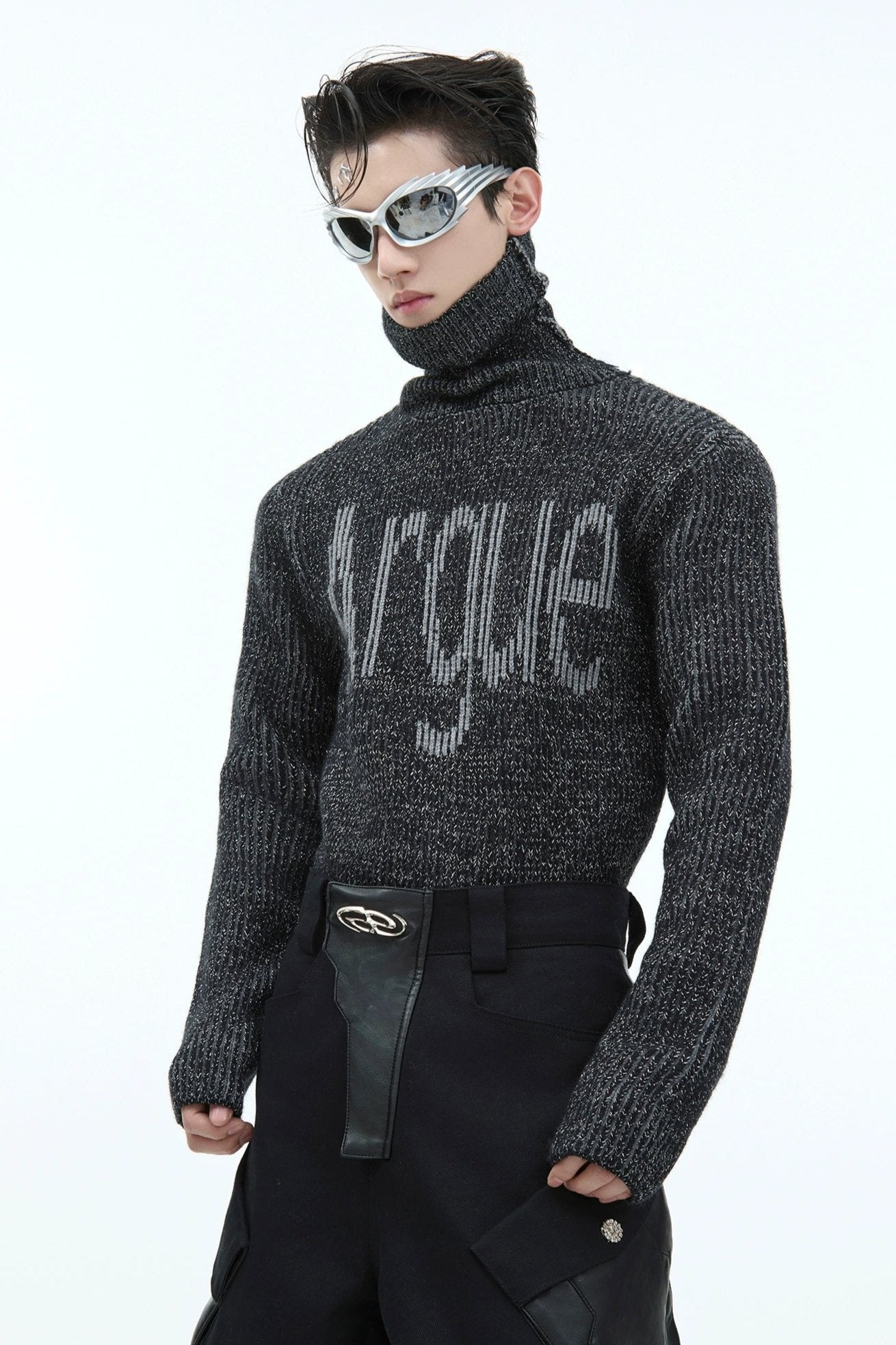 Argue Text Tight Fit Turtleneck Korean Street Fashion Turtleneck By Argue Culture Shop Online at OH Vault