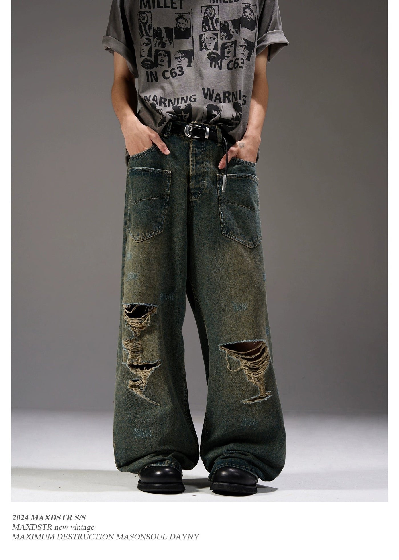 Reverse Pocket Ripped Jeans Korean Street Fashion Jeans By MaxDstr Shop Online at OH Vault