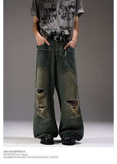 Reverse Pocket Ripped Jeans Korean Street Fashion Jeans By MaxDstr Shop Online at OH Vault