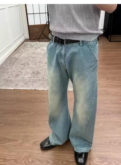 Twisted Structure Bootcut Jeans Korean Street Fashion Jeans By Pioneer of Heroism Shop Online at OH Vault