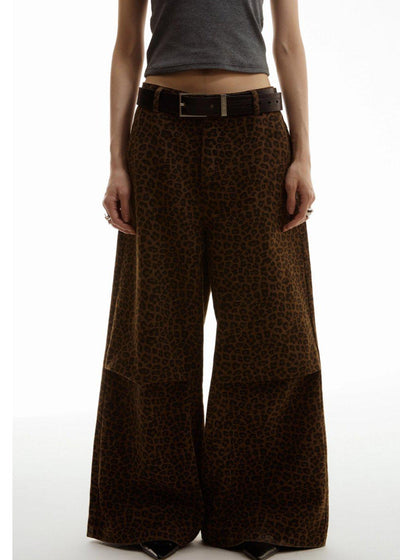 Leopard Print Loose Fit Pants Korean Street Fashion Pants By Funky Fun Shop Online at OH Vault