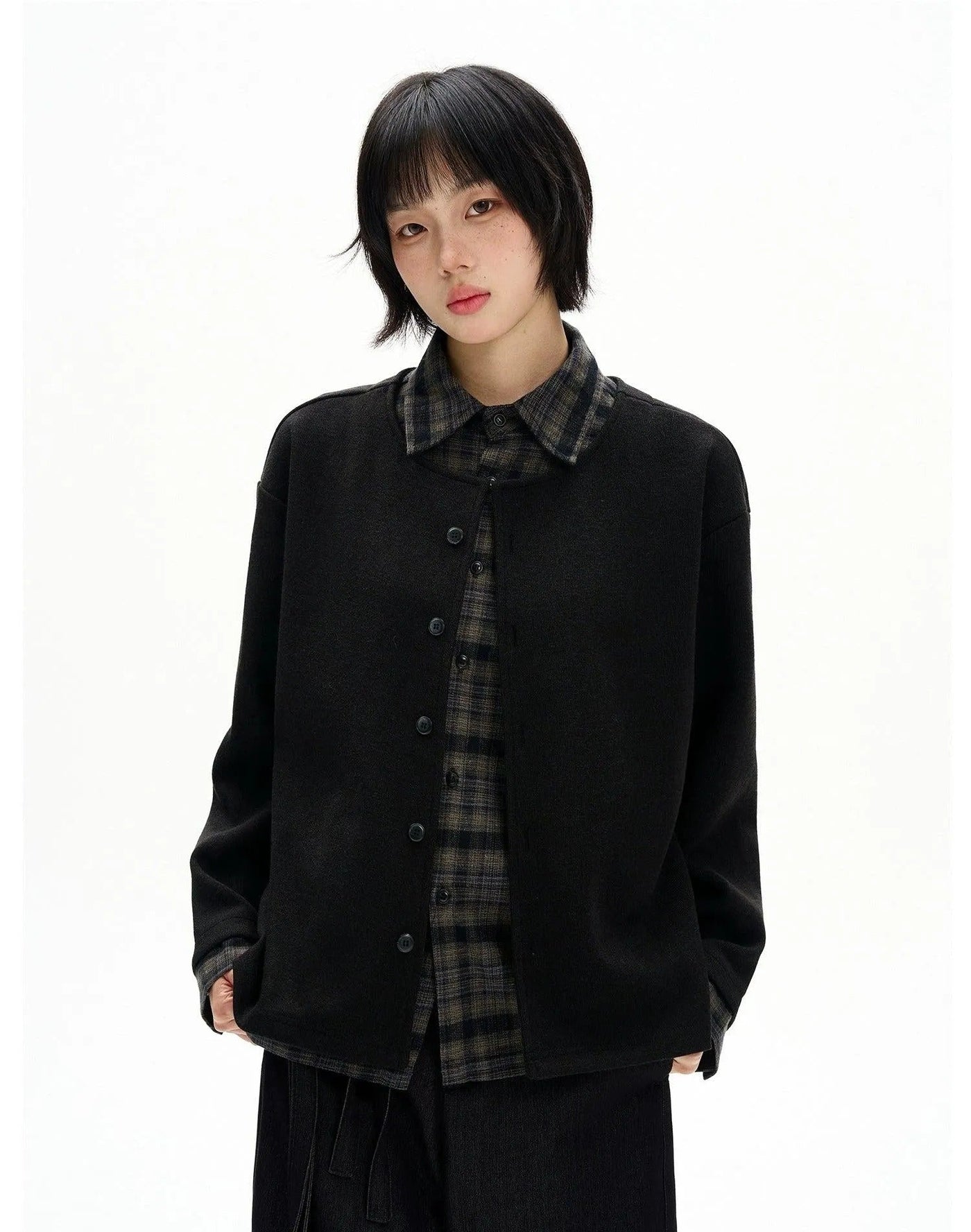 Spliced Buttoned Cardigan Korean Street Fashion Cardigan By MaxDstr Shop Online at OH Vault