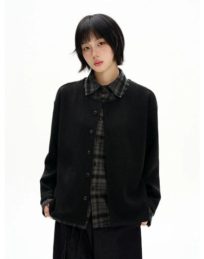 Spliced Buttoned Cardigan Korean Street Fashion Cardigan By MaxDstr Shop Online at OH Vault