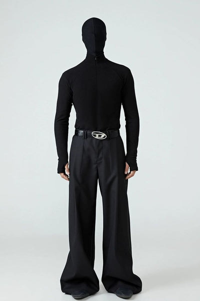Slim Fit Zipped Mockneck Korean Street Fashion Mockneck By FRKM Shop Online at OH Vault