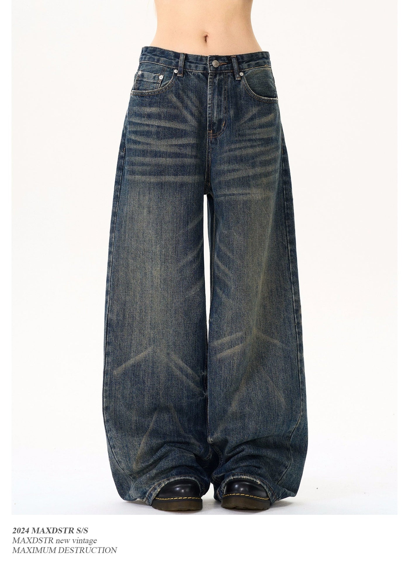 Classic Whiskers Loose FIt Jeans Korean Street Fashion Jeans By MaxDstr Shop Online at OH Vault