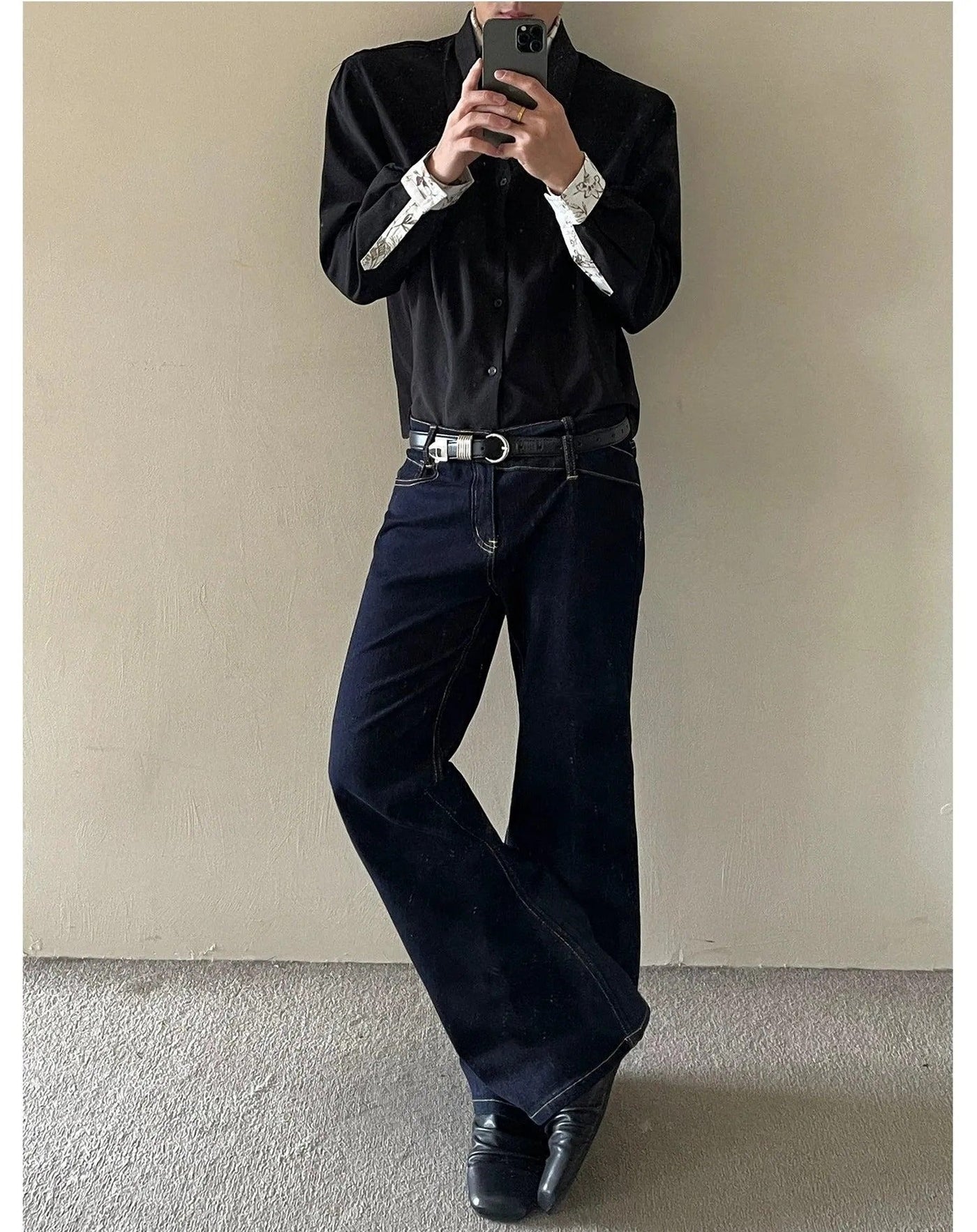 Top-Stitching Bootcut Jeans Korean Street Fashion Jeans By MaxDstr Shop Online at OH Vault