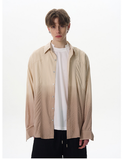 Gradient Contrast Striped Shirt Korean Street Fashion Shirt By MaxDstr Shop Online at OH Vault