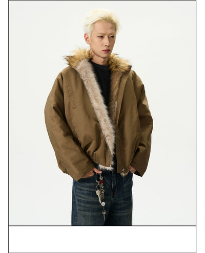 Fur Trimmed Contrast Jacket Korean Street Fashion Jacket By A PUEE Shop Online at OH Vault