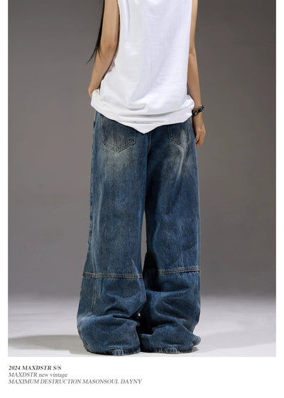 Heavy Ripped Flared Jeans Korean Street Fashion Jeans By MaxDstr Shop Online at OH Vault