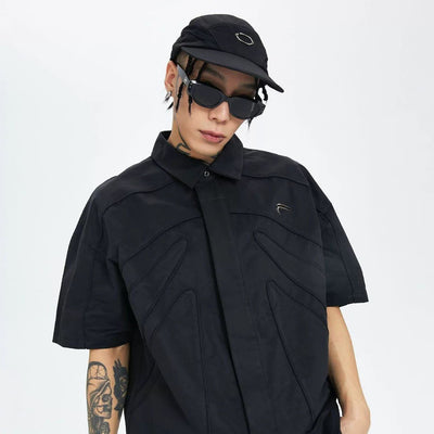 Lines Structured Detail Shirt Korean Street Fashion Shirt By Face2Face Shop Online at OH Vault