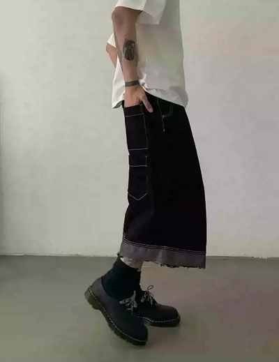 Raw Edge Button Down Denim Shorts Korean Street Fashion Shorts By In Knots Shop Online at OH Vault