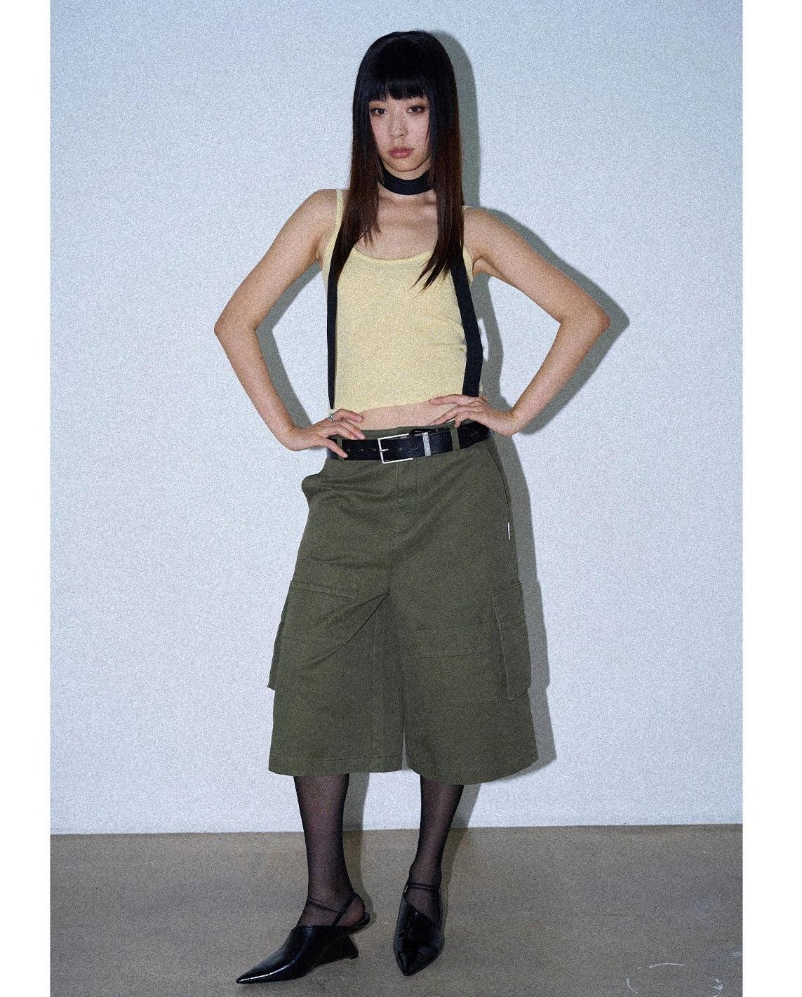 Scattered Flap Pockets Shorts Korean Street Fashion Shorts By Funky Fun Shop Online at OH Vault