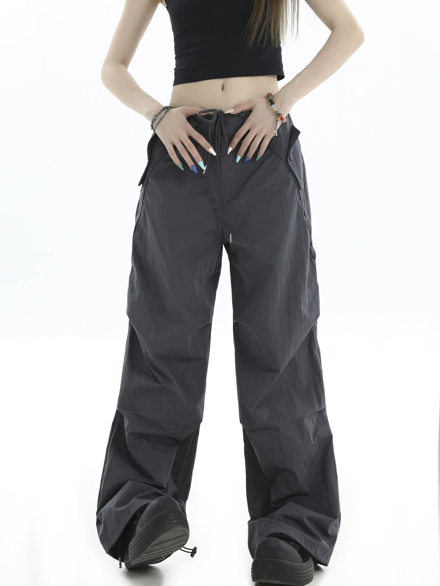 Drawstring Solid Color Pants Korean Street Fashion Pants By INS Korea Shop Online at OH Vault