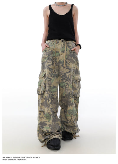 Knot String Camo Cargo Pants Korean Street Fashion Pants By Mr Nearly Shop Online at OH Vault
