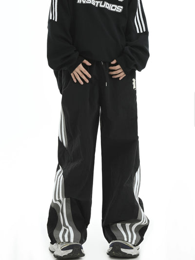 Spliced Side Stripes Track Pants Korean Street Fashion Pants By INS Korea Shop Online at OH Vault