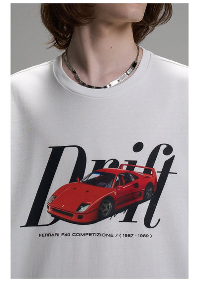 Drift Car Graphic T-Shirt Korean Street Fashion T-Shirt By Lost CTRL Shop Online at OH Vault