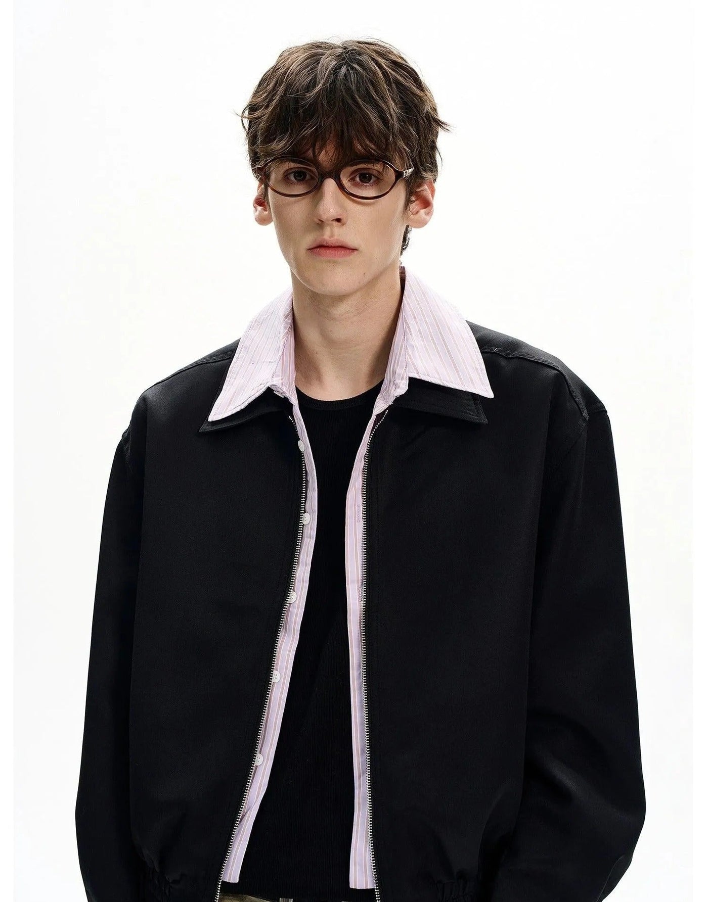 Spliced Stripes Zipped Jacket Korean Street Fashion Jacket By MaxDstr Shop Online at OH Vault