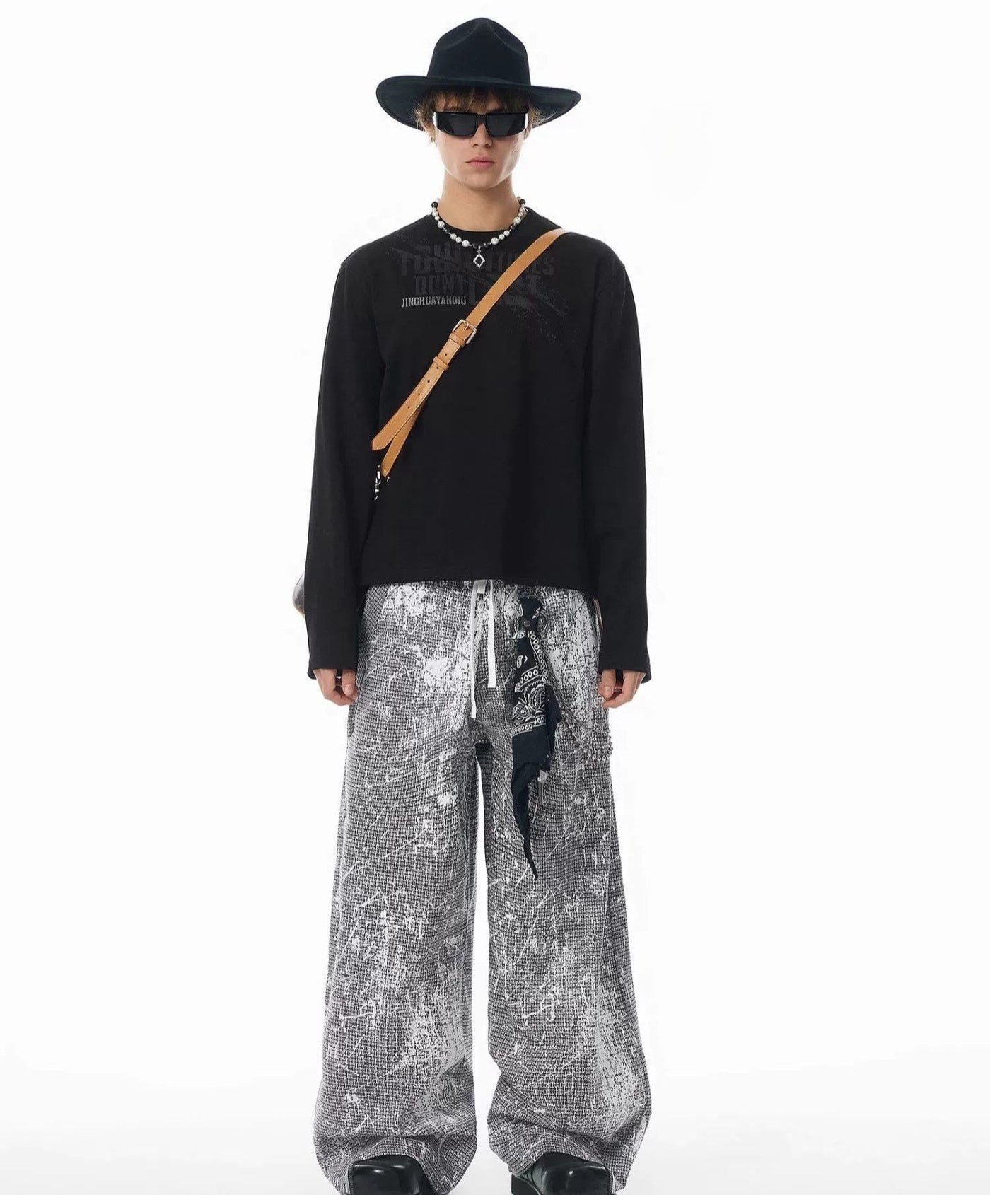 Grunge Splatters Wide Pants Korean Street Fashion Pants By JHYQ Shop Online at OH Vault