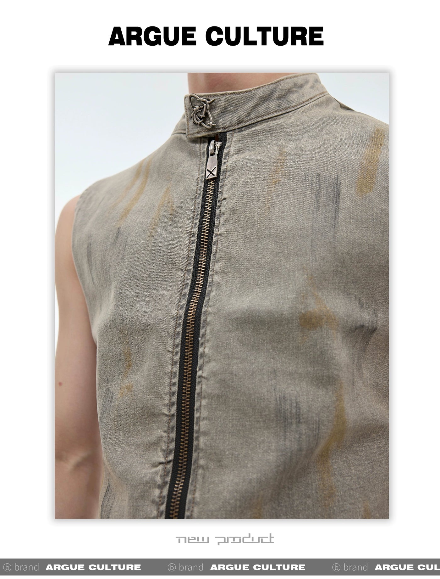 Faded Paint Smudged Vest Korean Street Fashion Vest By Argue Culture Shop Online at OH Vault