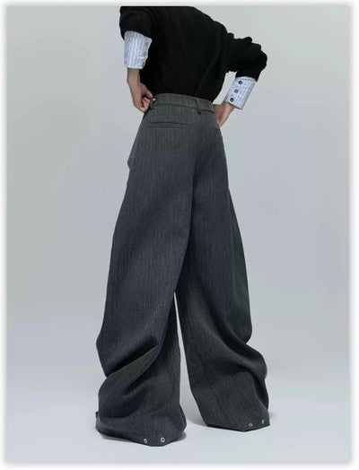 Structured Mid Strap Striped Pants Korean Street Fashion Pants By Argue Culture Shop Online at OH Vault