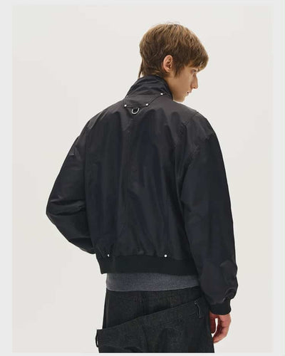 Stand Collar Fireman Clasp Bomber Jacket Korean Street Fashion Jacket By Mad Witch Shop Online at OH Vault