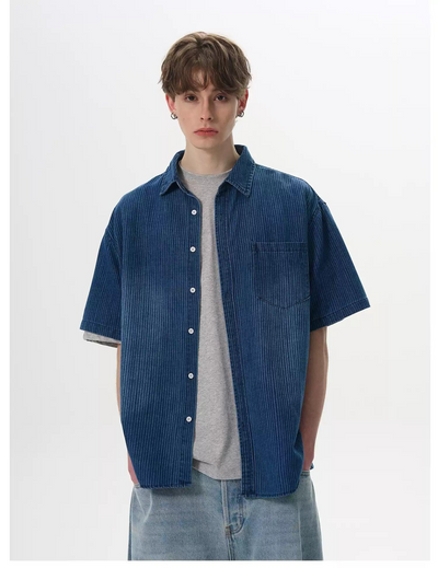 Gradient Textured Shirt Korean Street Fashion Shirt By MaxDstr Shop Online at OH Vault