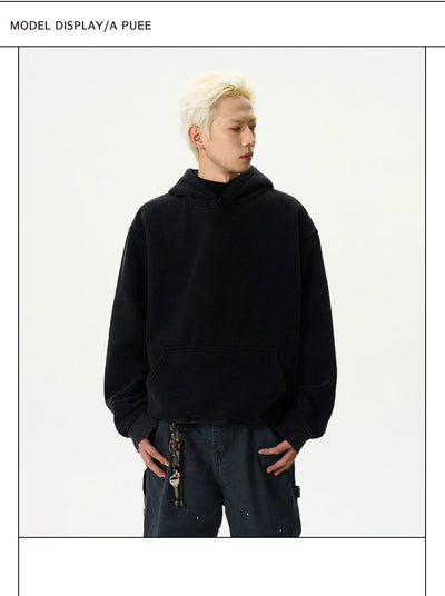 Washed Kangaroo Pocket Hoodie Korean Street Fashion Hoodie By A PUEE Shop Online at OH Vault