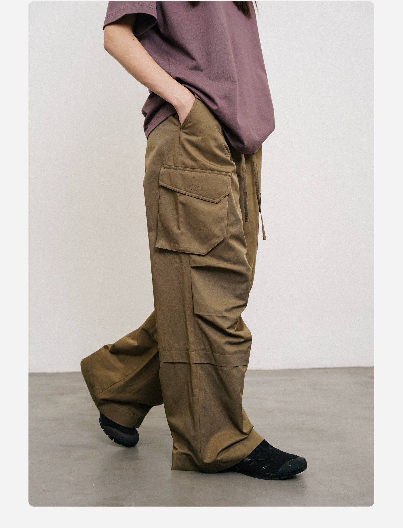 Drawstring 3D Pocket Cargo Pants Korean Street Fashion Pants By Roaring Wild Shop Online at OH Vault