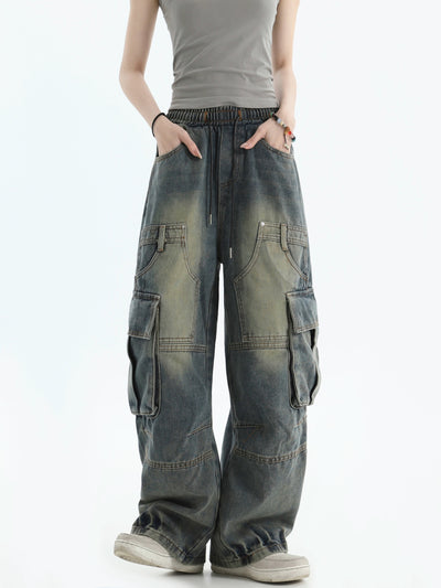 Gartered Multi-Details Jeans Korean Street Fashion Jeans By INS Korea Shop Online at OH Vault