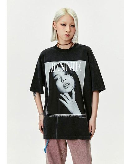 Jennie Graphic T-Shirt Korean Street Fashion T-Shirt By Made Extreme Shop Online at OH Vault