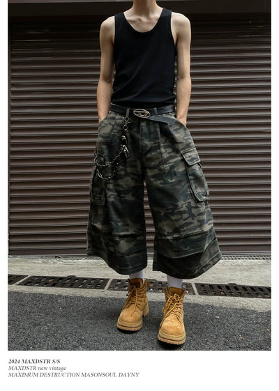 Camo Print Cargo Shorts Korean Street Fashion Shorts By MaxDstr Shop Online at OH Vault