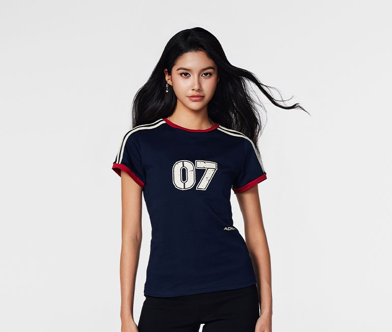 07 Text Print T-Shirt Korean Street Fashion T-Shirt By A Chock Shop Online at OH Vault