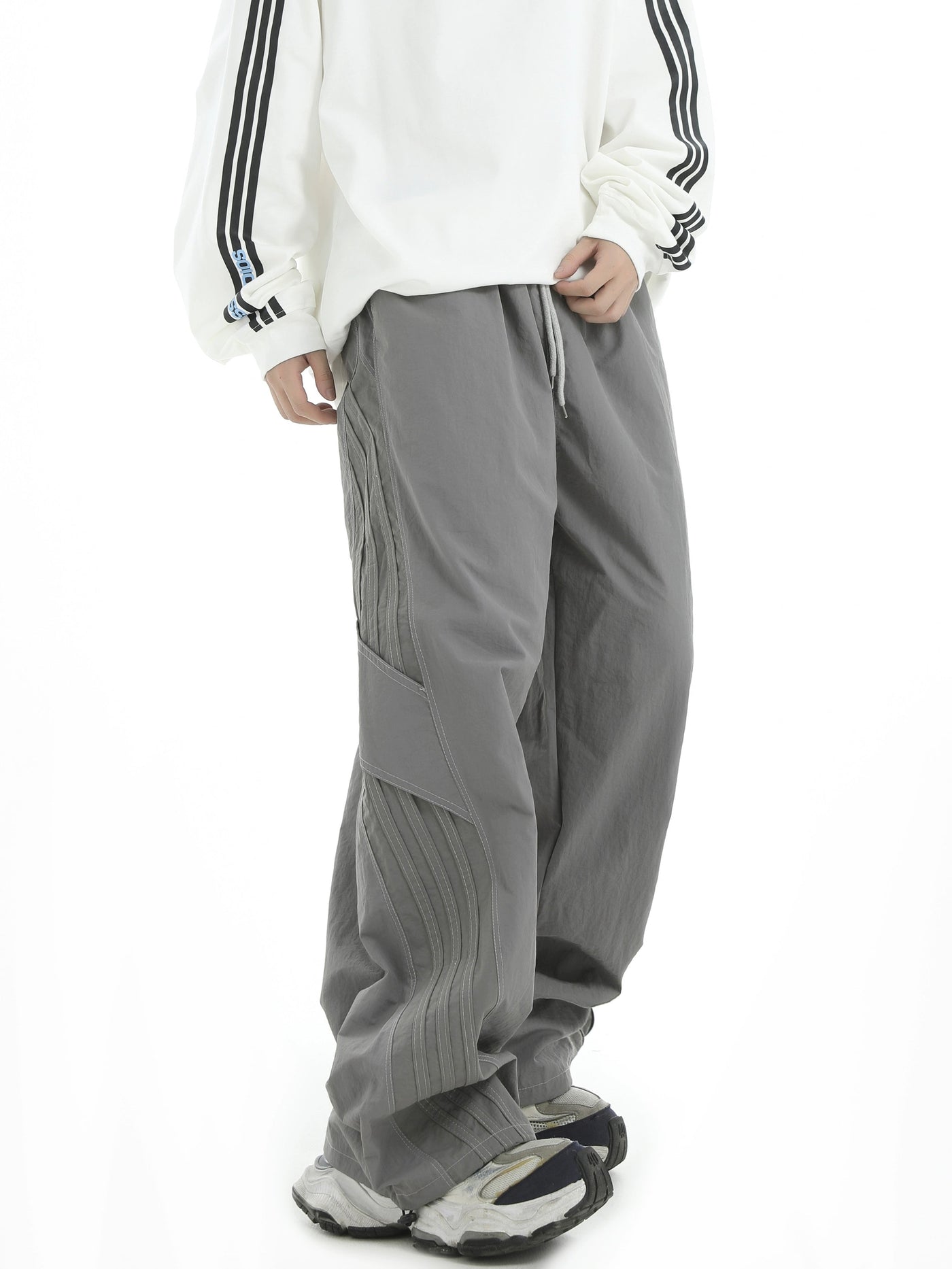 Spliced Side Stripes Track Pants Korean Street Fashion Pants By INS Korea Shop Online at OH Vault