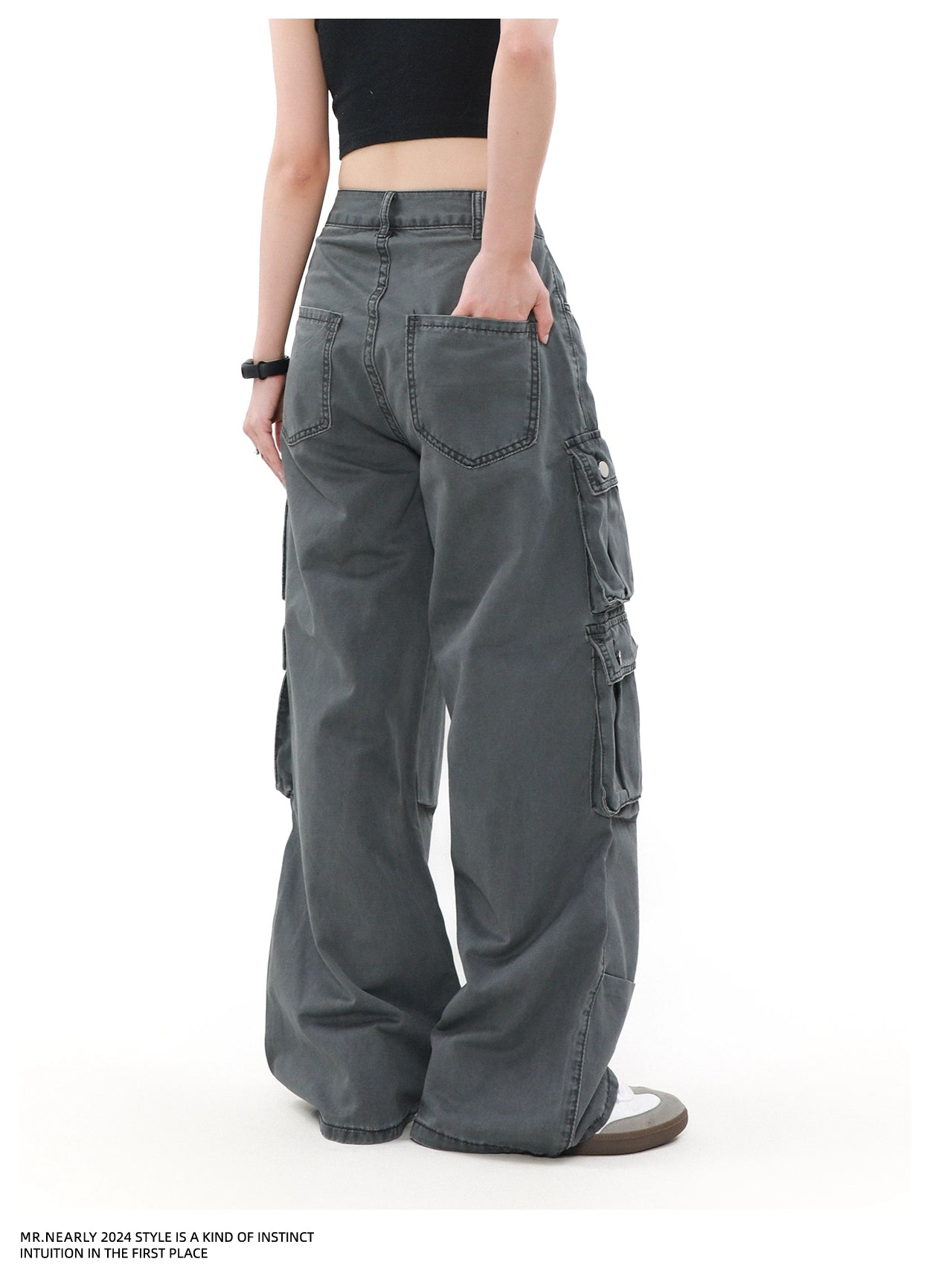 Functional Pocket Faded Cargo Pants Korean Street Fashion Pants By Mr Nearly Shop Online at OH Vault