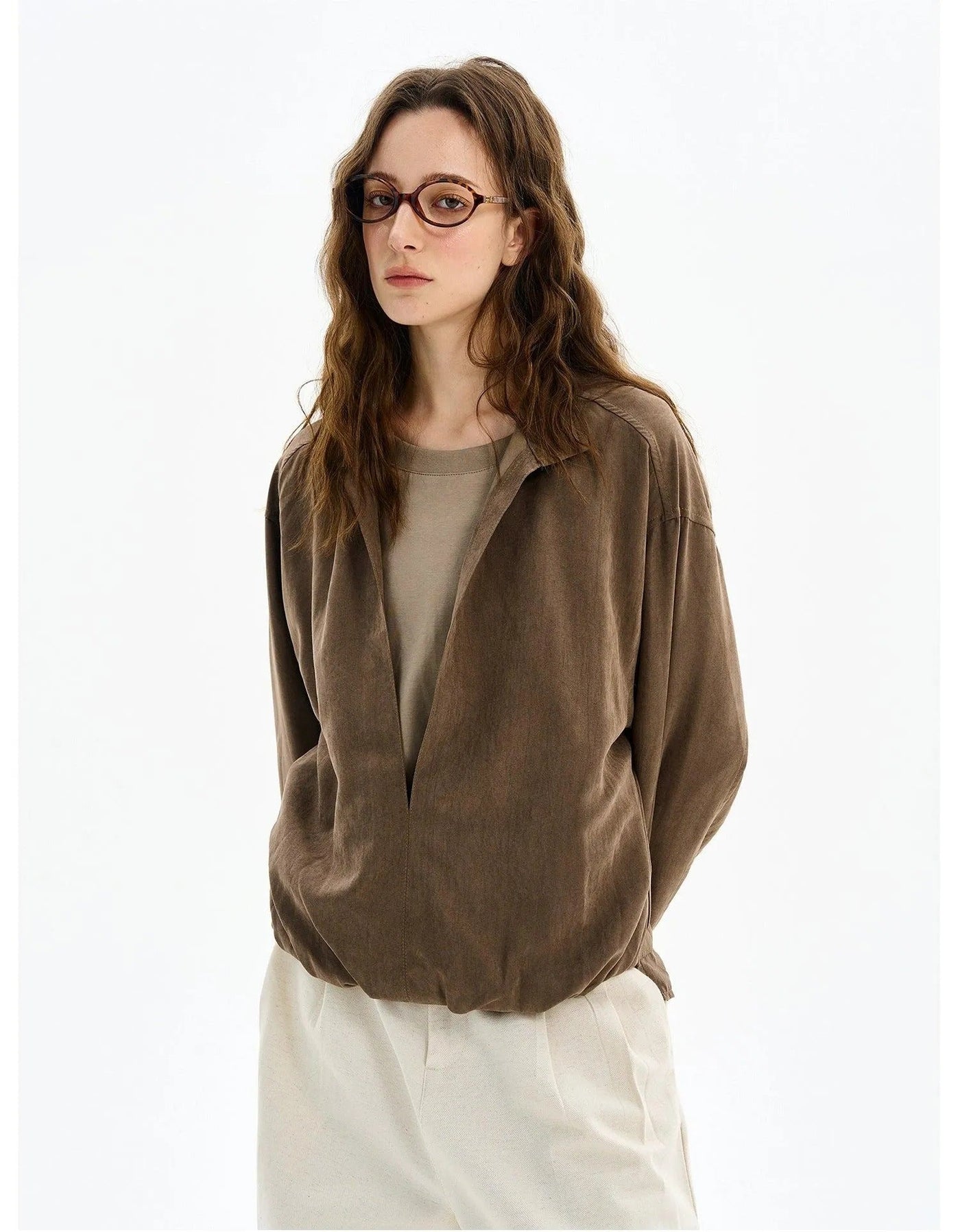 Sleek Layered V-Neck Shirt Korean Street Fashion Shirt By MaxDstr Shop Online at OH Vault