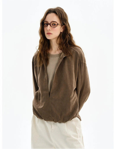 Sleek Layered V-Neck Shirt Korean Street Fashion Shirt By MaxDstr Shop Online at OH Vault