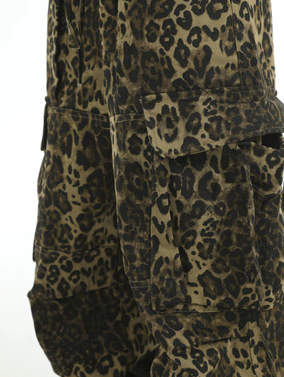 Side Drawstring Leopard Cargo Pants Korean Street Fashion Pants By INS Korea Shop Online at OH Vault